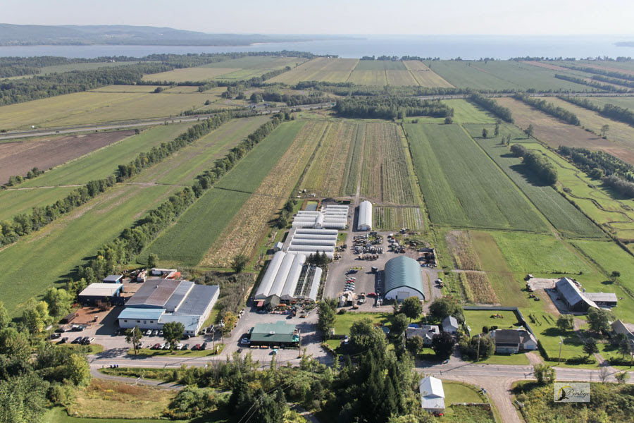 aerial view of the facilities of Winter Farm in Brossard, Quebec, Canada.