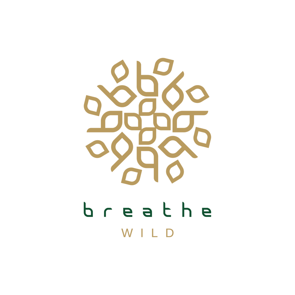 breathe wild in gold and green over no background