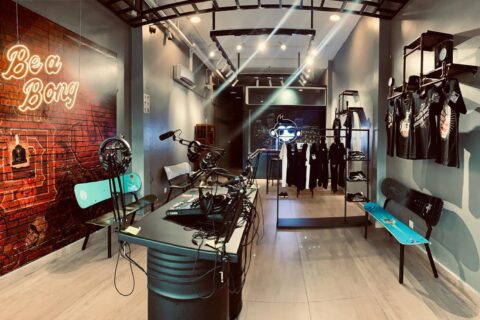inside the bong tees store and podcast studio
